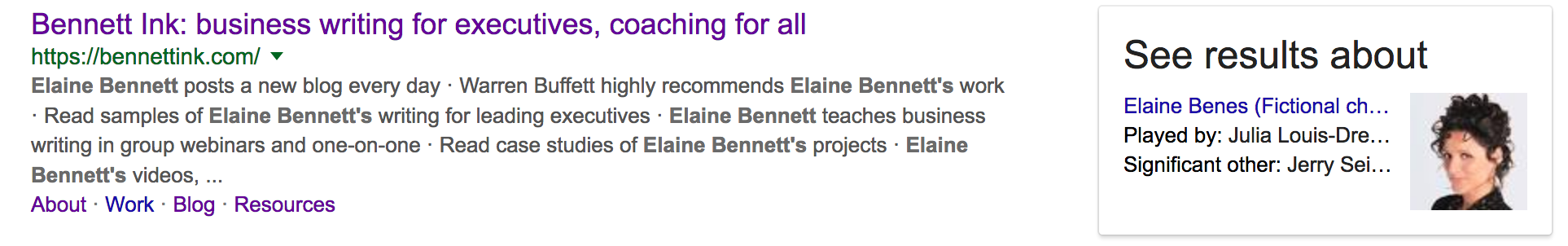 Elaine Bennett, not Elaine Benes
